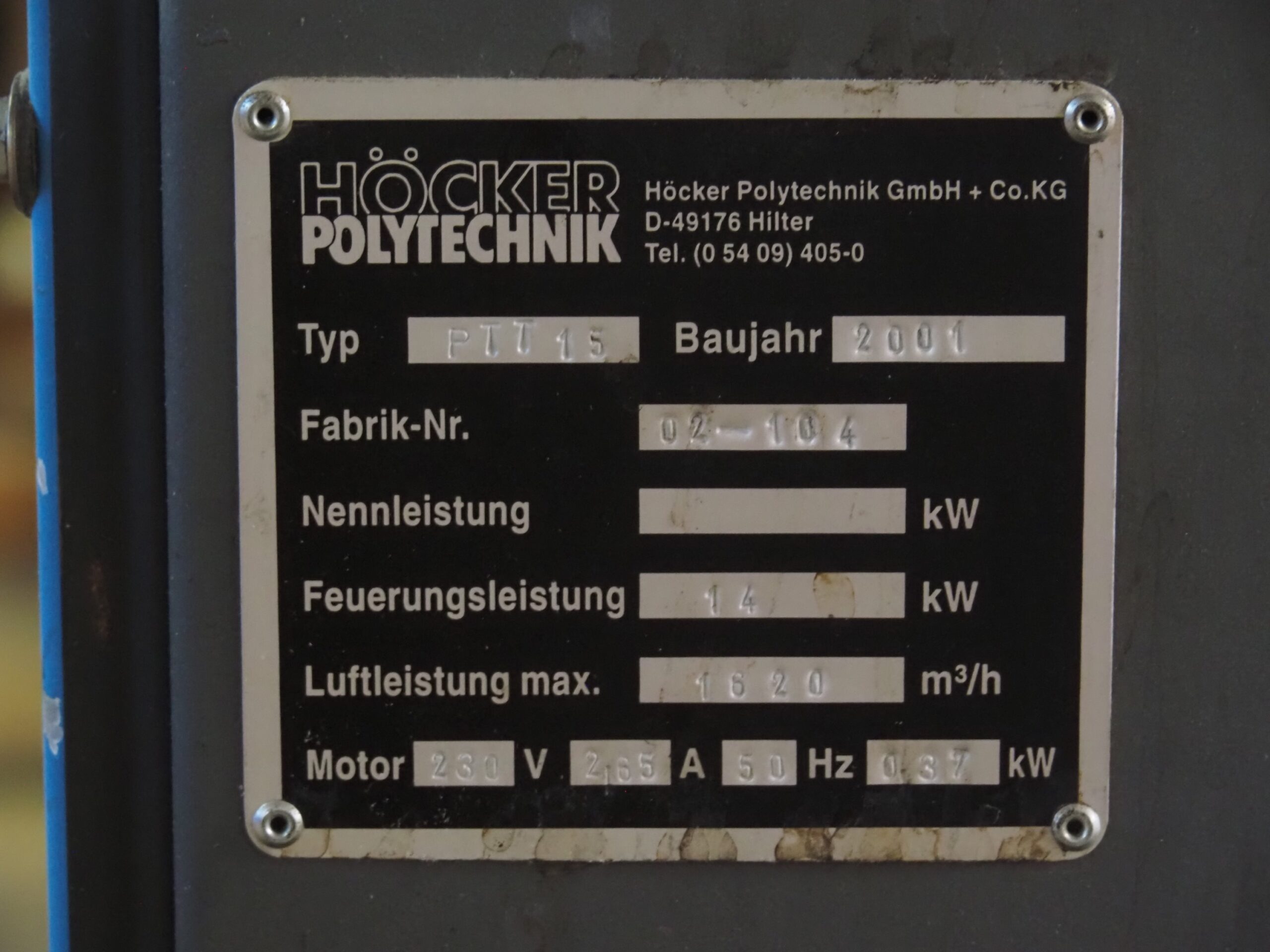 Chaudière à bois manuelle d'atelier HOCKER-POLYTECHNIK PTT15  (GO) – Image 8